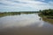 Missouri river separating the border of Nebraska and Iowa