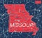 Missouri state detailed editable map