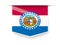 missouri state flag square label with shadow. United states local flags