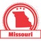 Missouri state map label. Vector illustration decorative design