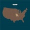 Missouri. States of America territory on dark background. Separate state. Vector illustration