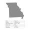 Missouri. States of America territory on white background. Separate state. Vector illustration