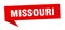 Missouri sticker. Missouri signpost pointer sign.