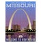 Missouri, United States travel poster or luggage sticker