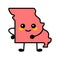 Missouri a US state color element. Smiling cartoon character.