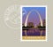 Missouri vector illustration of Gateway Arch and St. Louis.