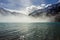 Mist above Big Almaty Lake