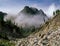 Mist above Sawtooth Lake, Sawtooth Wilderness, Idaho