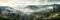 mist-covered hills - panoramic shot