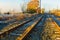 Mist covering railway tracks near