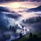 Through the Mist: An ethereal image, peering into a mysterious landscape obscured by a layer of mist