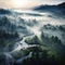 Through the Mist: An ethereal image, peering into a mysterious landscape obscured by a layer of mist