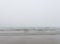 Mist and fog on the sea and the beach