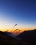 Mist and mountains at sunset