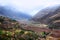 Mist on the mountains in the valley in Urubamba