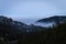 Mist Rolling over valley in winter