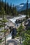 Mistaya Canyon in Summer sunny day,Alberta,Canada