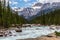 Mistaya River and a Peak in the background