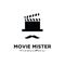 Mister movie Studio Video Cinema Film Production logo design vector icon illustration