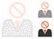 Mister No Vector Mesh Network Model and Triangle Mosaic Icon