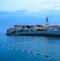 Mistery Evening in Old Town of Budva. Montenegro, Balkans, Europe.