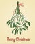 Mistletoe greeting card retro style