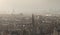 Misty cityscape of Amsterdam
