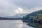 Misty day on Ladybower reservoir, in the Peak District National Park, U.K