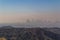Misty early morning in Los Angeles, panoramic view of the city from a height. Concept, glamorous lifestyle