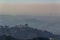 Misty early morning in Los Angeles, panoramic view of Griffield Observatory from a height. Concept, hollywood, movie