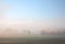 Misty farmland