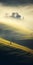 Misty Fields At Sunrise: A Surreal Cinematic Minimalistic Shot