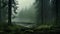 Misty Forest Landscape: Darkly Detailed 8k Resolution Atmospheric Art