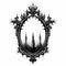 Misty Gothic Castle Orb In Tattoo-inspired Black Frame