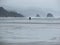 Misty Grey Beach Scene Oregon Coast Cannon Beach