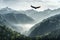 Misty Horizons: The Flight of Majesty. Generative AI