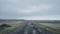 Misty Icelandic Meadow: Atmospheric Road In Flattened Perspective