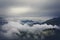 Misty landscape in Tirol, Austria