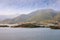 Misty Mediterranean landscape. Montenegro, view of Bay of Kotor