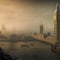 Misty Moonrise Over Iconic London Landmarks
