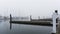 Misty morning docks and boating jetty