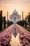 Misty Morning Majesty: Taj Mahals Iconic Beauty in Golden Sunlight