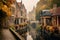 Misty Morning Serenity: Bruges Canals Medieval Charm