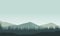 Misty morning with wonderful mountain views from the outskirts of town. Vector illustration