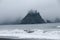 Misty Mountain with Forest on the seashore at Rialto Beach. Olympic National Park, WA