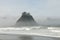 Misty Mountain with Forest on the seashore at Rialto Beach. Olympic National Park, WA