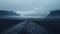 Misty Mountain Road: Dark And Dramatic Icelandic Landscape