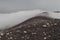 Misty mysterious rim of Telica volcano crater, Nicarag