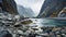 Misty Norwegian Fjord: A Serene Valley Of Rocky Beauty