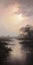 Misty River A Hazy Romanticism Painting Of Serene Landscapes